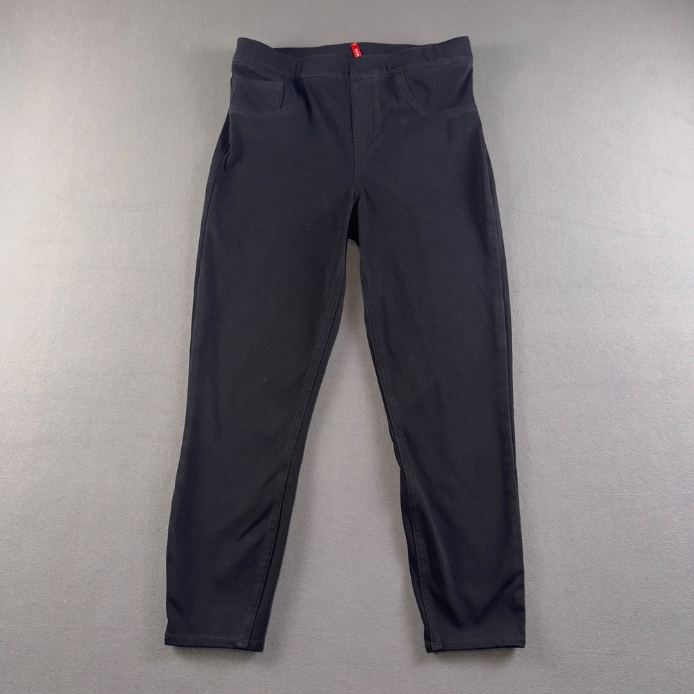 Spanx Womens Ankle Skinny Jean-ish Leggings Black Size Large Pull On Stretch